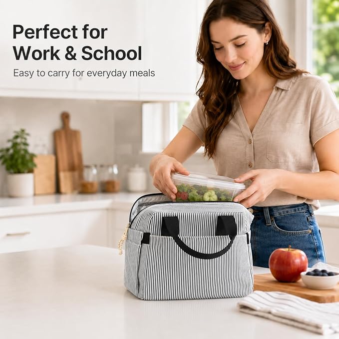 Bluboon Lunch Box for Women Men Cute Lunch Bag Reusable Insulated Lunch Bags Large Capacity Lunchbox Cooler for Work Picnic or Travel