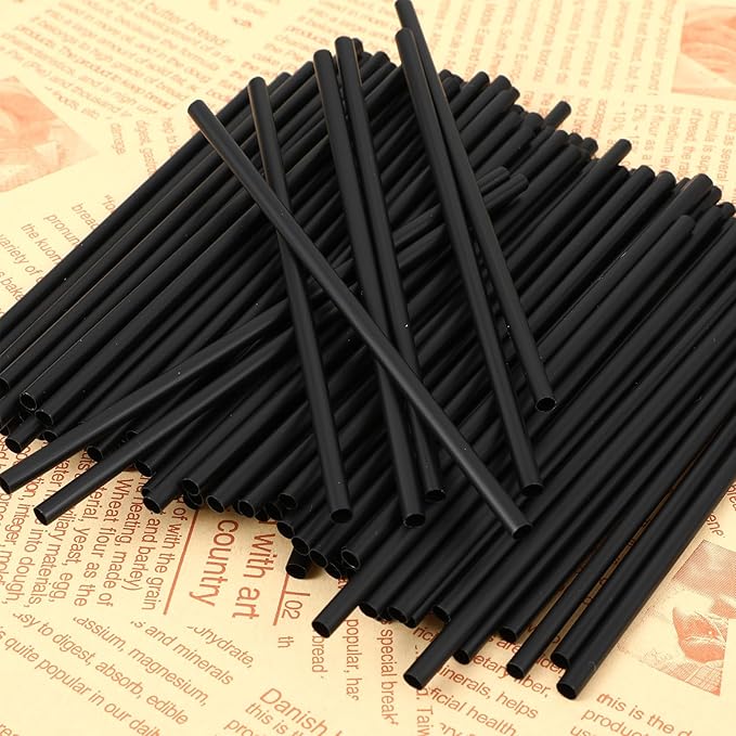 100 Pcs Black Cocktail Straws, 5.12 Inch Short Disposable Plastic Drink Straws Small Short Drinking Straw for Whiskey Bar Club Cocktail Cold Drinks, Cups Travel Mugs Crafts Home Bars Use