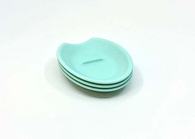 THE ORIGINAL Crack'em Egg Cracker & Spoon Rest (Limited Edition Aqua 3-Pack) - Perfectly Cracks Eggs & Contains Messes - Easy to Use & Clean - Great for Kids - Prevents Broken Yolks
