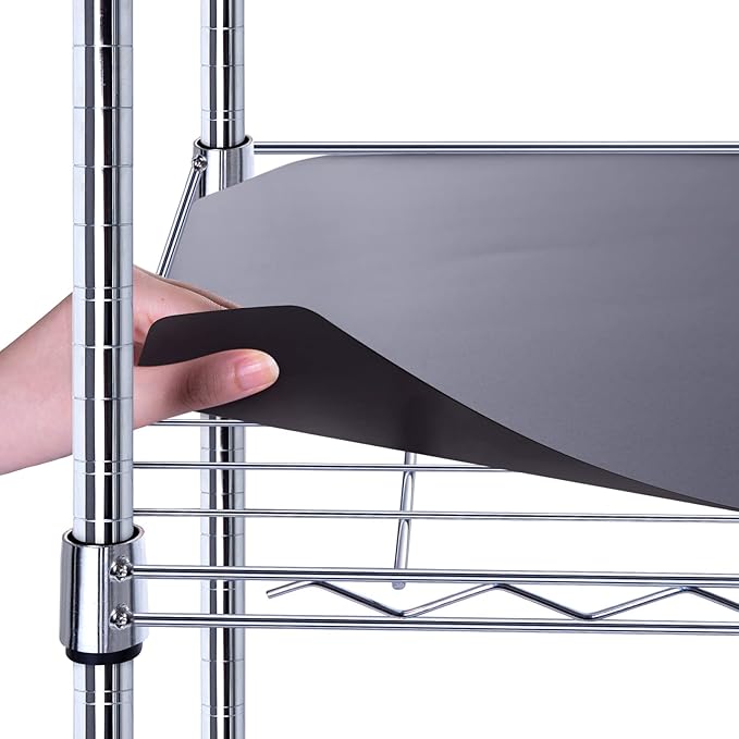 BRIAN & DANY Wire Shelf Liner 18" X 24", Heavy Duty Shelf Liners for Wire Shelving, Waterproof Protector Mats, Set of 5, Black