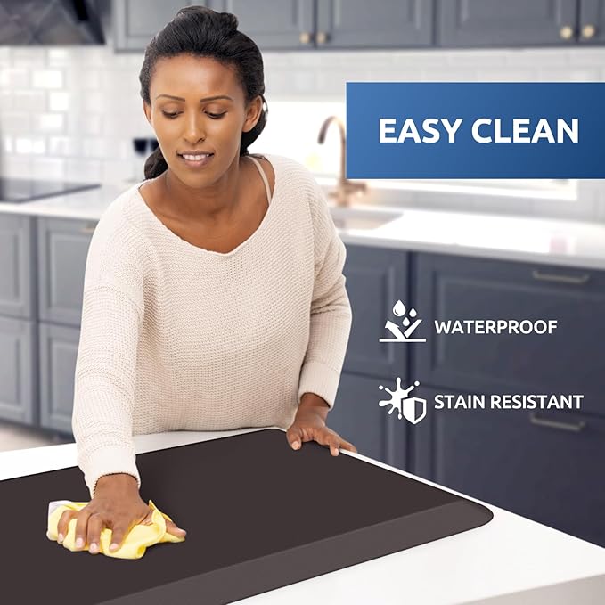 KitchenClouds Kitchen Mat Cushioned Anti Fatigue Kitchen Rug Non Slip Standing Mat Comfort Floor Mats for Sink Office (17.3"x28"- 0.8inch)