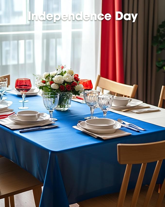 Pureegg Plastic Table Cloth Disposable 3 Pack, 54x108 Inch Rectangular Table Cloth, Leakproof Table Cover for Picnic, Graduation Party Tablecloths, Graduation Decorations Class of 2026, Blue