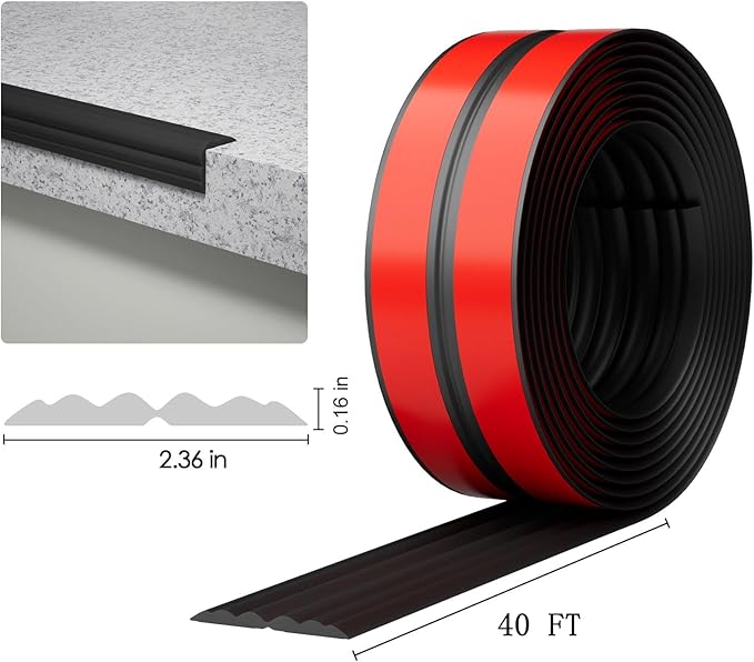 Wall Corner Protector & Edge Guard，Peel and Stick Wall Trim Moulding Inside & Outside Corner Molding Trim Caulk Strip, Self Adhesive Trim for Wall Edge,Ceiling,Countertop, 2.36” W x40’ L，Black