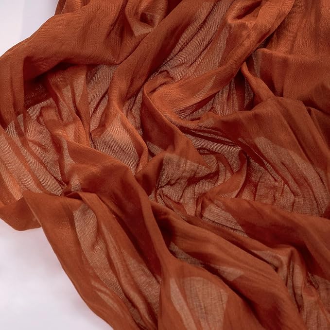 Socomi 10pcs Terracotta Summer Cheesecloth Table Runner Boho Rustic Gauze 120 inch 10FT Cheese Cloth Sheer Runner for Wedding Party Baby Shower Birthday Home Decor Holiday Decorations