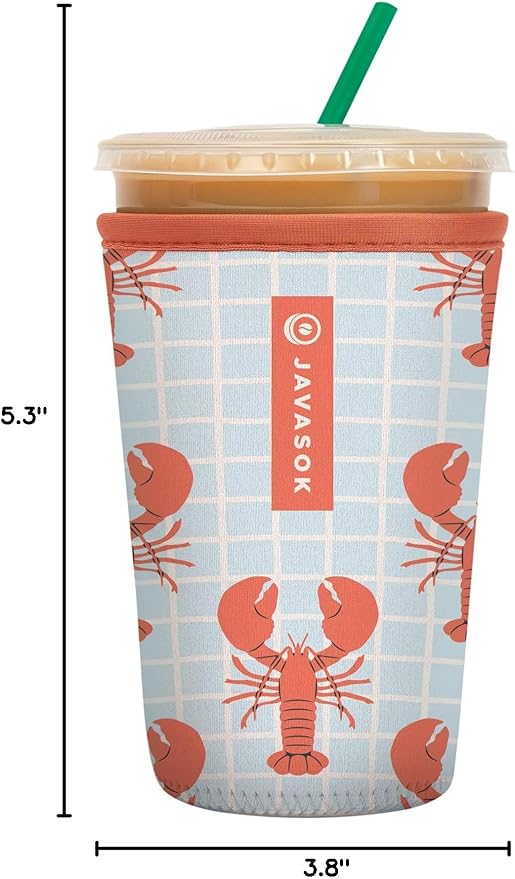 Sok It JavaSok Iced Coffee & Cold Soda Insulated Neoprene Cup Sleeve (Claw & Order, Medium: 22-28oz)