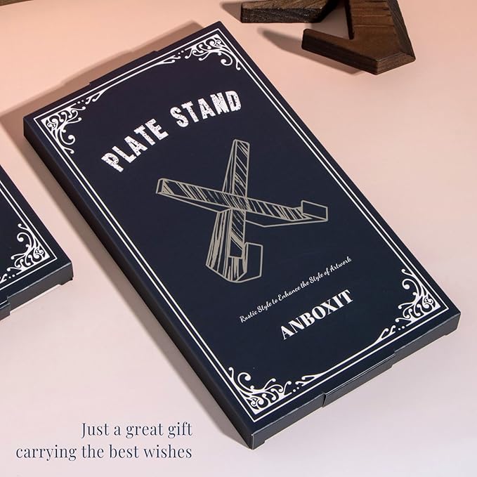 Plate Stand for Display - 3 Pack 6.5 Inch Plate Holder Display Stand, Wooden Picture Frame Stand, Decorative Table Top Easels for Display