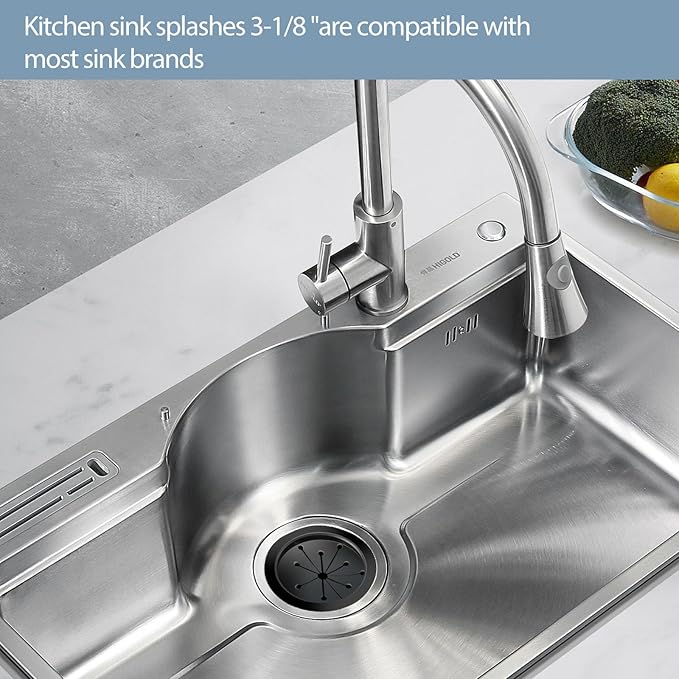 1 Pcs Black Plastic Sink Plug Drain Stopper 3 Inch Kitchen Sink Stopper Garbage Disposal Cover for Whirlaway, Waste King, Sinkmaster and GE Models