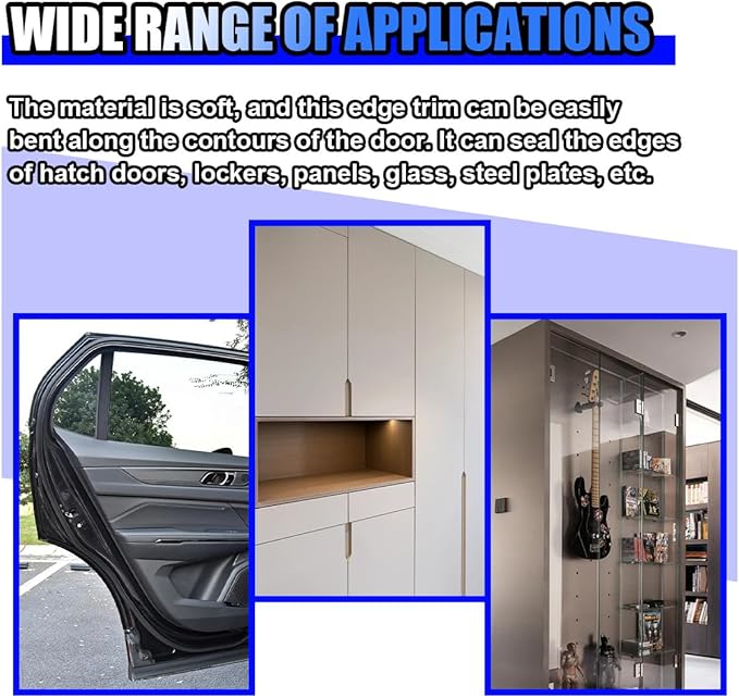 16Ft (5M) Car Door Edge Protector, Anti-Collision Car Door Entry Guard Protective Strip, No Glue Automotive Trim Doors Edge Guard (Clear)