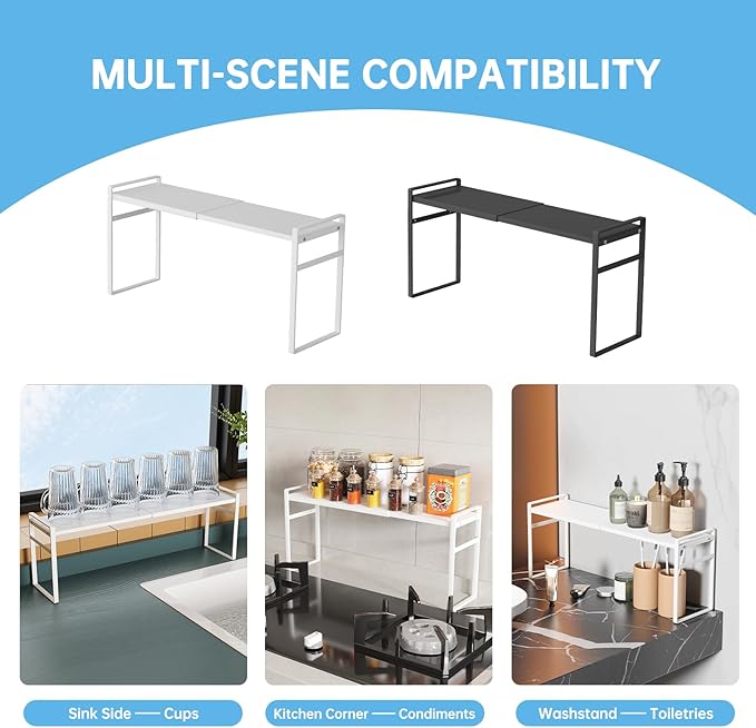 1pcs Small Narrow Tall Shelf for Windowsill Kitchen Organizer Window Sill Plant Shelf Stackable Shelves Bathroom Sill Thin Shelves for Narrow Spaces Counter Top Racks (White)