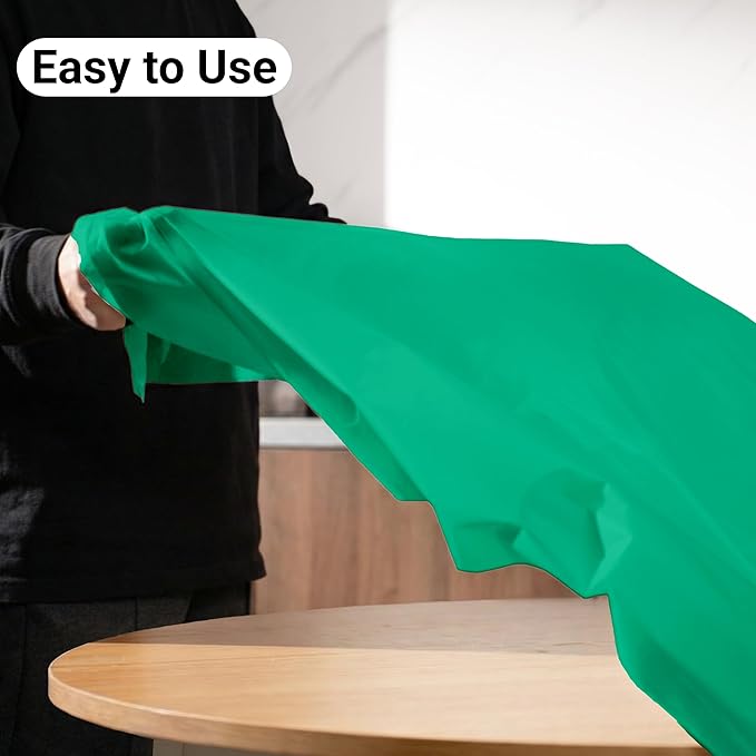 Auros Premium Plastic Tablecloths 10 Pack, 84'' Round Disposable Table Covers, Thick & Durable, Waterproof & Spill-Proof, Easy Cleanup for Parties, Wedding, Picnic, Kelly Green