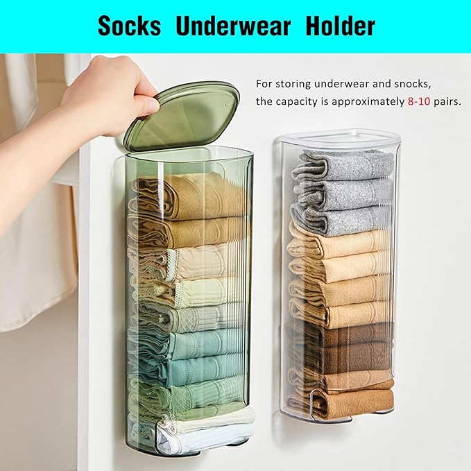 Grocery Plastic Bag Dispenser Holder, Sock Underwear Organizer Wall Mount Multifunctional Bag Saver Kitchen Storage Holder for Storing Socks Ties Plastic Bag