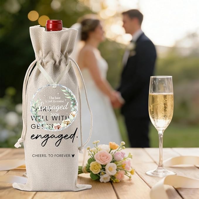 Engaged Engagement Gifts for Couples Her, Engagement Party Decorations for Engaged Couple Wine Bag Bride to Be Wedding Marriage Gift Acrylic Ornament 2026