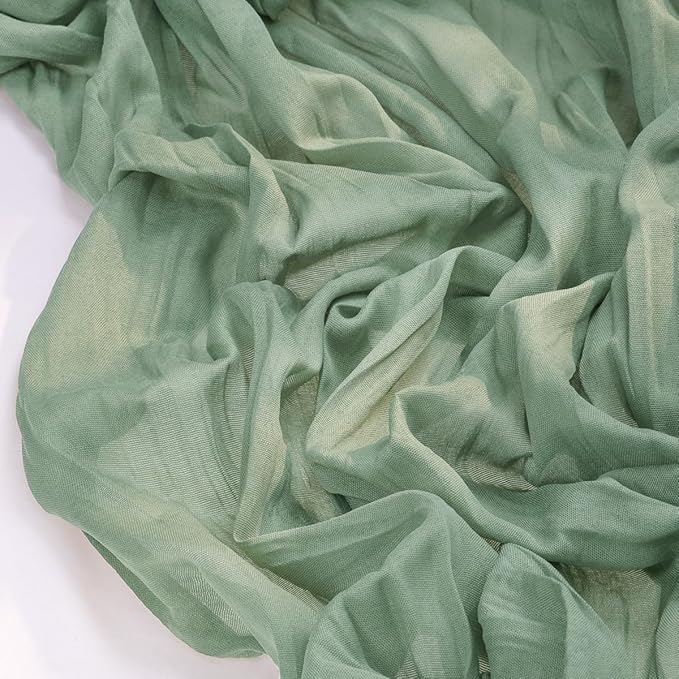 Socomi 10pcs Sage Green Cheesecloth Table Runner Summer Boho Rustic Gauze 120 inch 10FT Cheese Cloth Sheer Runner for Wedding Party Baby Shower Home Decor Holiday Decorations