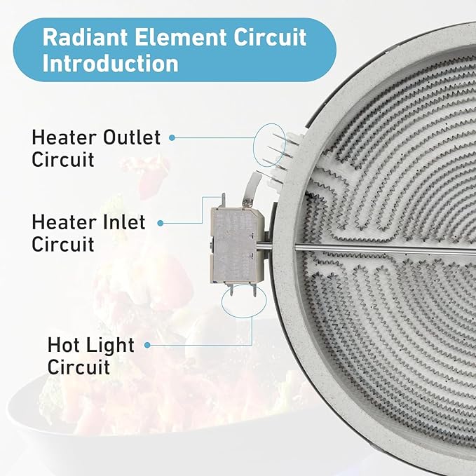 Upgraded Range 12" Triple Haliant Surface Element Replacement for GE Stove, WB30T10107 12 inch Tripe Radiant Surface Element, 1050/1950/3000W Electric Glass Stove Top Replace PS2321560 AP4344521