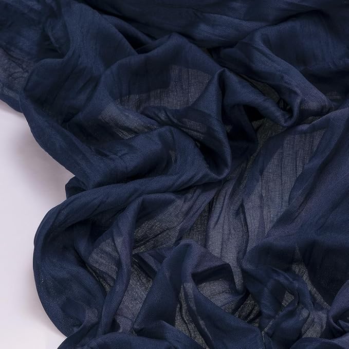 Socomi 2pcs Navy Blue Summer Cheesecloth Table Runner Boho Rustic Gauze 120 inch 10FT Cheese Cloth Sheer Runner for Wedding Party Baby Shower Birthday Home Decor Holiday Decorations