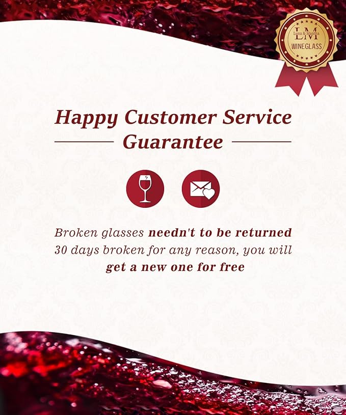 Red Wine Glasses Set of 6, Premium Crystal Wine Glasses Hand Blown, 15 oz,Thin Rim,Long Stem,Perfect for Red or White,Daily Use,Unique Wedding Anniversary or Birthday Gift