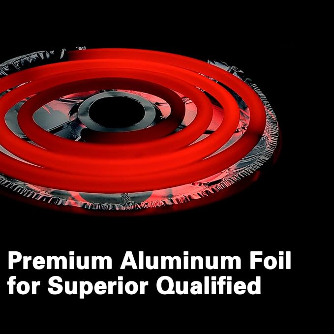 Dreyoo 200 Pcs Electric Stove Burner Covers, Disposable Aluminum Foil Drip Pan Liners, 6.25 and 8 Inch Round Burner Liners to Keep Stove Top Clean from Oil and Food Drips