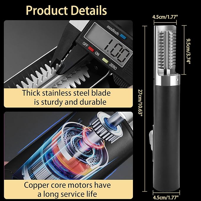 Electric Fish Scaler, Fish Scale Remover with Stainless Steel Roller Blade, Built-In Rechargeable Battery, Professional Fish Descaler Tool for Chef and Home Cooks Fish Cleaning Tools