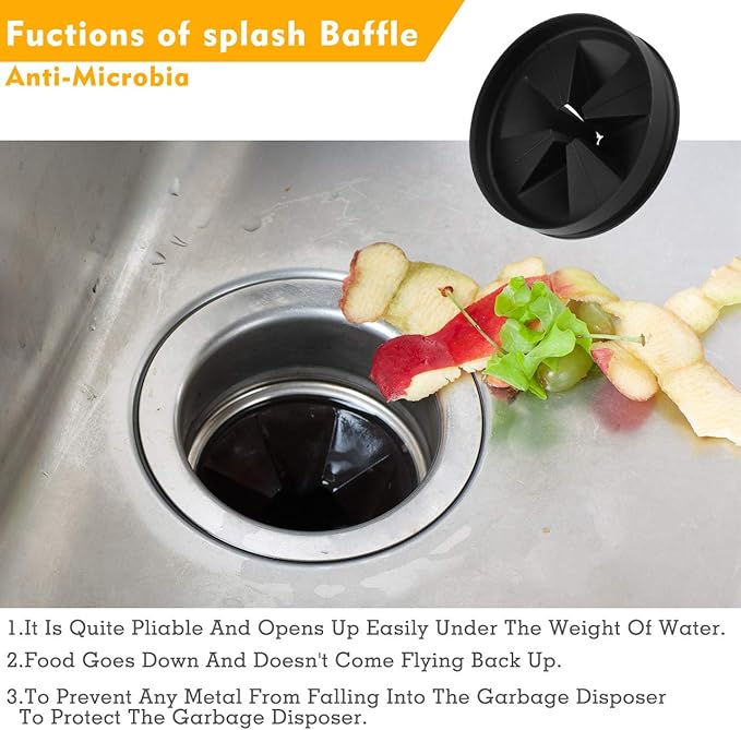 Sink Baffle, Replacement for Evolution, Garbage Disposal Splash Guards,Quite Collar,Drain Plugs,Disposer Accessories for Whirlaway, Waste King, Sinkmaster and GE Models (3.25inches)