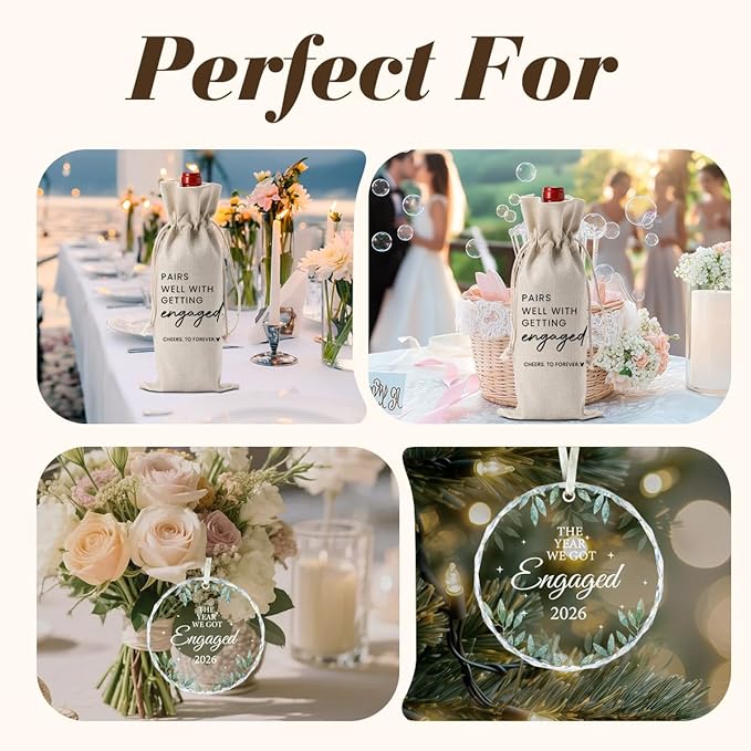 Engaged Gift Engagement Gifts for Couples Her Engagement Party Decorations Gifts for Engaged Couple Wine Bag Our First Betrothed Acrylic Ornament 2026