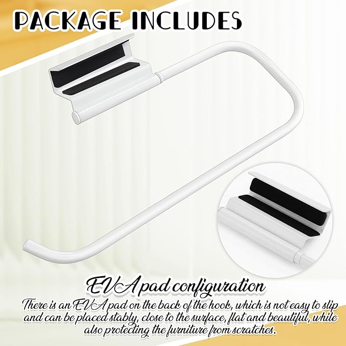 12.4 Inches Cabinet Door Paper Towel Holder Camper Under Sink No Drilling Paper Towel Storage and Dispenser for RV Kitchen Bathroom Laundry Room, Stainless Steel(White,1 Pcs)