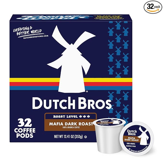 Dutch Bros® Mafia Dark Roast, 32 Count, Dark Roast, Single Serve Coffee Pods for Keurig K-Cup Brewers