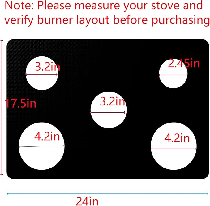 Stove Top Protector for Whirlpool Gas Stove Protectors 5 Burners, Fit Model WFG540H0ES/0/1 WFG540H0EB0/1 WFG540H0EH0/1 WFG540H0EE0/1 WFG540H0EW0/1, 0.5MM Reusable Splatter Guard Stove Top Liner