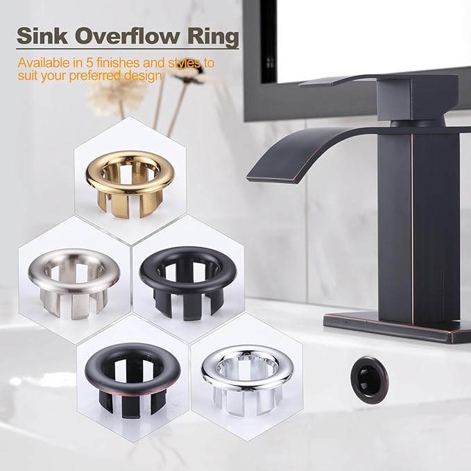 Sink Overflow Ring Oil Rubbed Bronze: ARCORA 2 Pack Bathroom Kitchen Sink Basin Trim Overflow Cover Hole Insert Cap