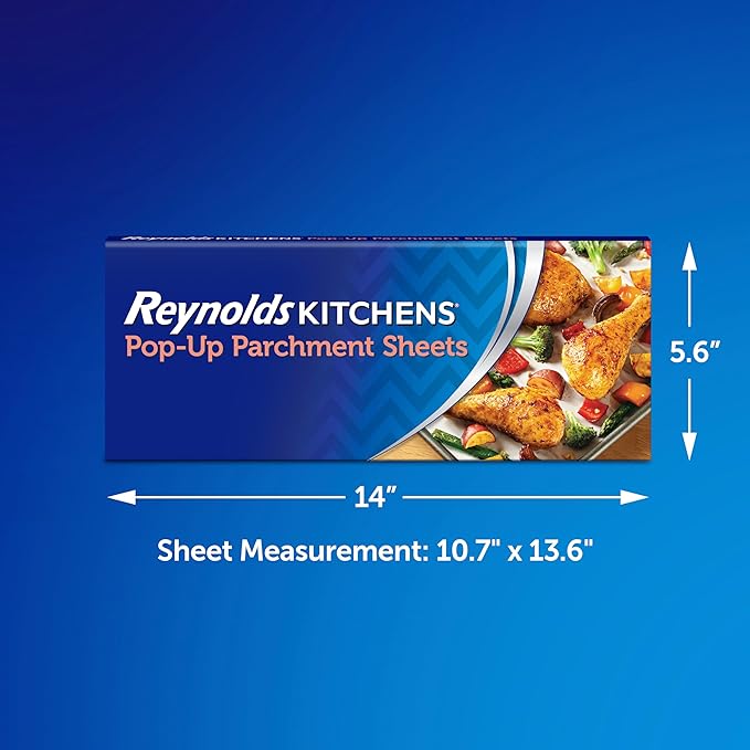 Reynolds Kitchens Pop-Up Parchment Paper Sheets, 10.7x13.75 Inch, 120 Sheets (Pack of 2)