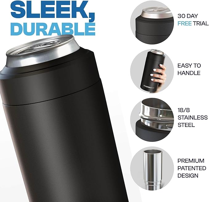 Frost Buddy Universal Can Cooler - Fits all - Stainless Steel Can Cooler for 12 oz & 16 oz Regular or Slim Cans & Bottles - Stainless Steel (Mint Chocolate)