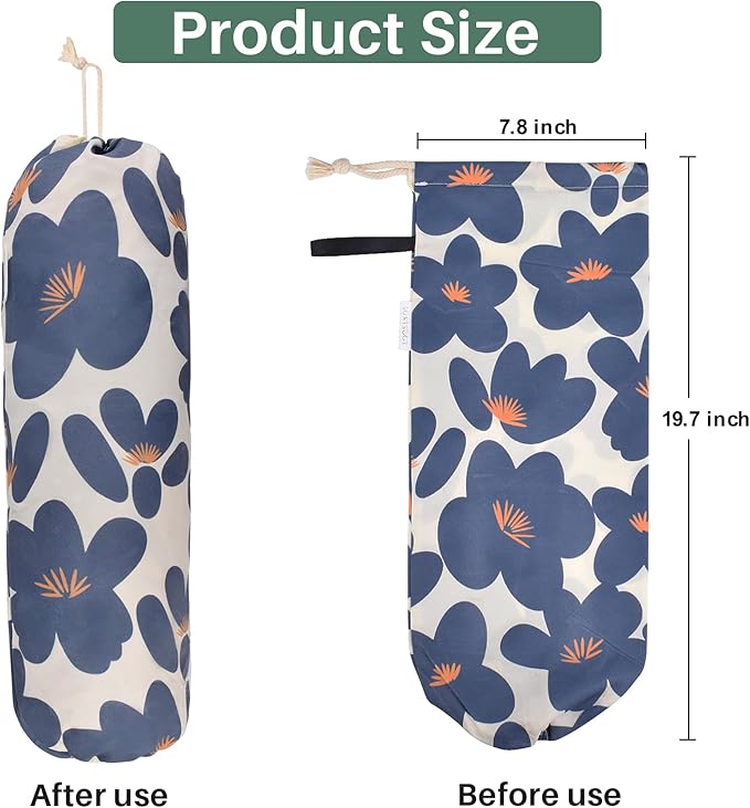 TOGETRUE Plastic Bag Holder, Lightweight Grocery Bag Holder for Plastic Bags, Wall Mount Floral Shopping Bags Dispenser Organizer for Kitchen Pantry Outdoor (Classic Blue)