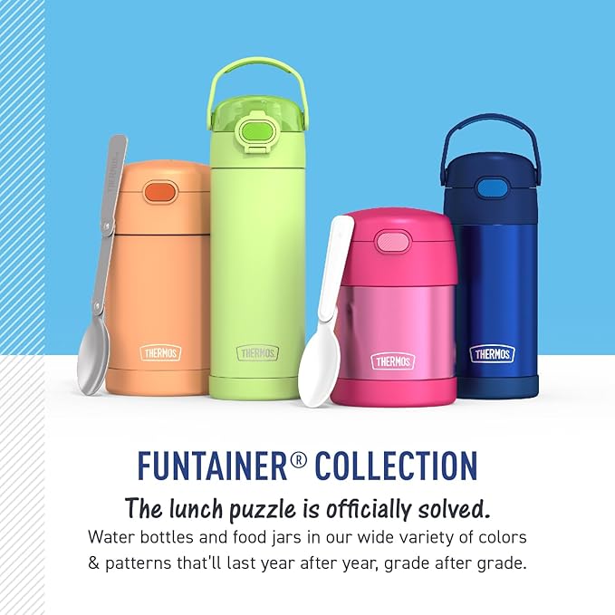 THERMOS FUNTAINER Water Bottle with Straw - 12 Ounce - Kids Stainless Steel Vacuum Insulated Water Bottle with Lid,Gabby’s Dollhouse,(Pack of 6)