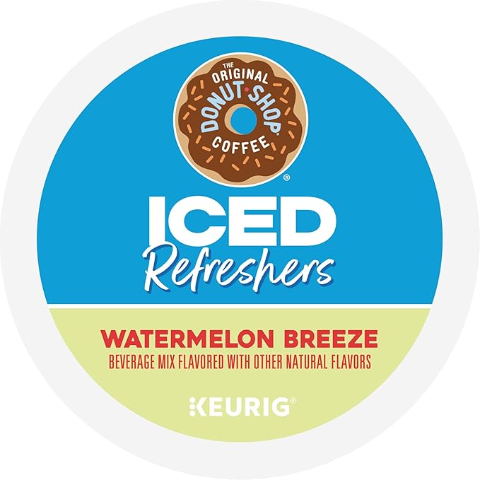 The Original Donut Shop Iced Refreshers, Watermelon Breeze Flavor, Keurig Single Serve K-Cup Pods, Brew Over Ice, 20 Count