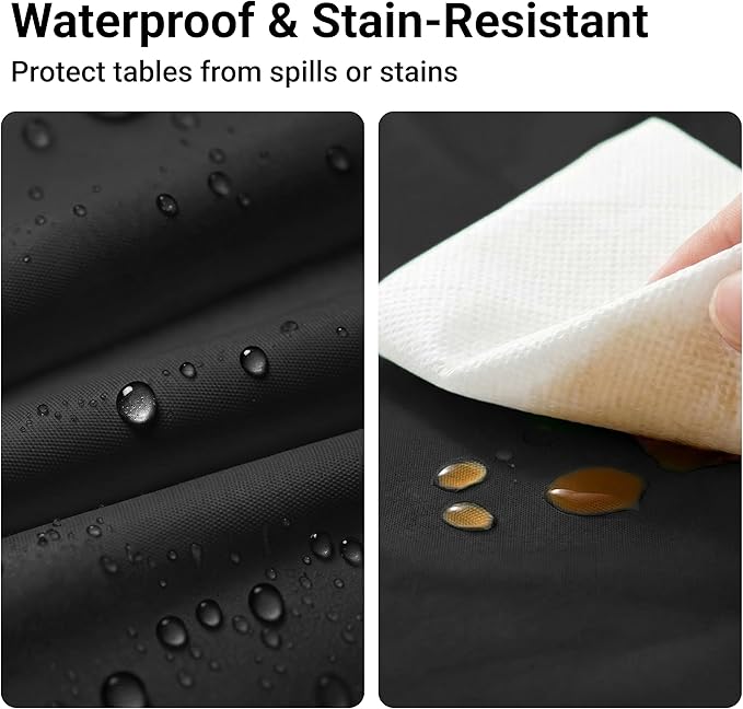 Auros Premium Plastic Tablecloths 10 Pack, 54 x 108 Inch Rectangle Disposable Table Covers for 8FT Tables, Thick & Durable, Waterproof & Spill-Proof, Easy Cleanup for Parties, Wedding, Onyx Black