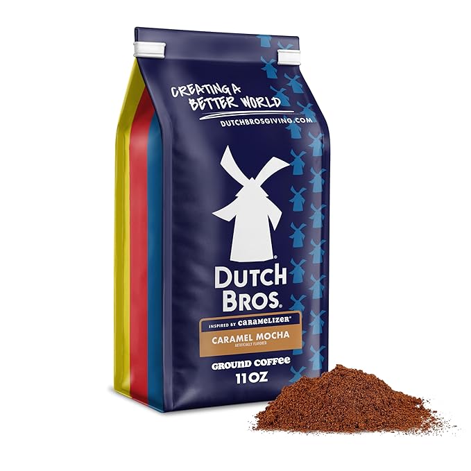 Dutch Bros® Caramel Mocha Ground Flavored Coffee Inspired by Caramelizer®, Bagged 11oz