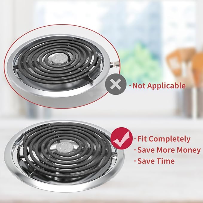 GE Drip Pans and Stove Burner Element Unit Set, Perfectly Fit WB30M1 & WB30M2 -Replacement for GE Hotpoint Stove Top