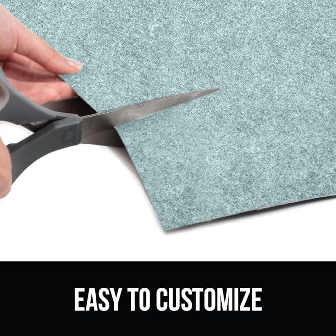GORILLA GRIP LeakGuard Non-Adhesive Under Sink Mat for Kitchen Cabinet, 24x40, Waterproof Quick Dry Shelf Liner, Durable Absorbent Felt Mats for Bathroom Sinks, Cabinets, Dresser, Easy Trim, Spa Blue