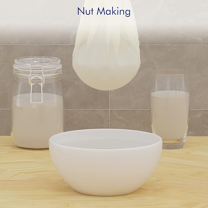 3 PCS Reusable Cheesecloth Bag & Nut Milk Bags, Grade 100, 14x14 Inch Hemmed Cheese Cloth for Straining Craft, 100% Cotton Unbleached Cloth Strainer for Cooking, Baking, Juicing, Cheese Making