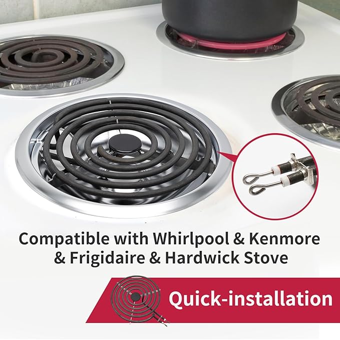MP22YA Electric Stove Burner Element Replacement-Perfectly Compatible with Whirlpool&Kenmore&Frigidaire &Hardwick&Maytag&Norge Stove Top-Include 2* MP15YA 2* MP21YA