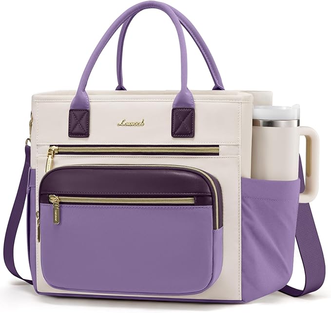 LOVEVOOK Insulated Lunch Bag Women,Wide Opening Adult Lunch Box Women with Cup Holder,Large Leakproof Cooler Bag for Work Picnic Beach Family College Mom,Lunch Teacher Breast Pump Diaper Tote Bag