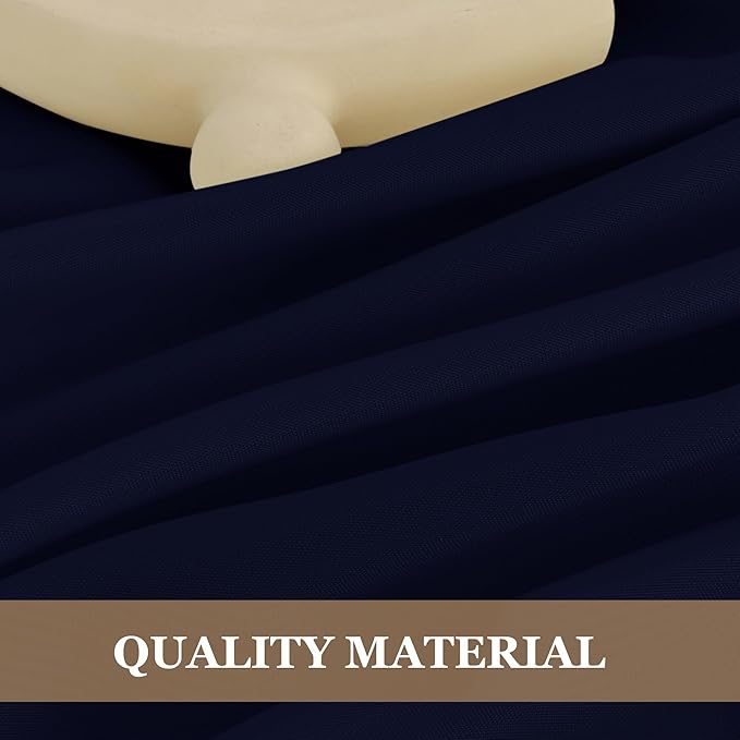 Fitable Elegant Rectangle Table Clothes, 6 Pack - 90 x 132 Inch, Navy - Reusable and Washable Tablecloths, Polyester Fabric Table Covers for Wedding, Party, Banquet, Formal Events