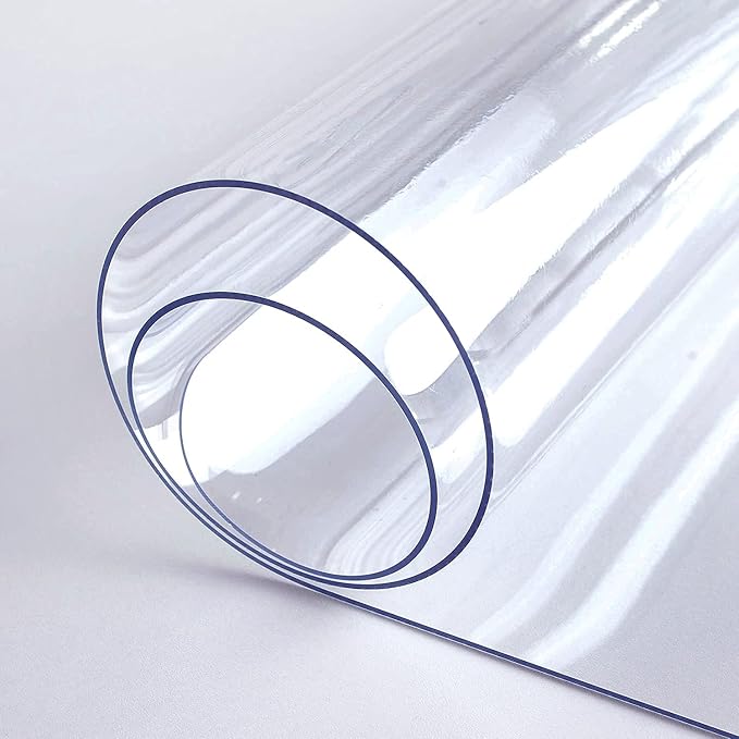 LovePads Clear Desk Mat 16 x 28 Inch, 1.5mm Thick Clear Table Protector, Waterproof Plastic Table Cover Protector, PVC Desk Protector Mat, Vinyl Desk Cover for Desktop, Coffee & Dining Table