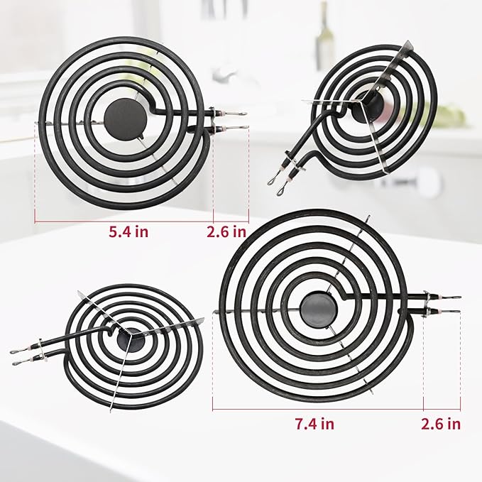 MP22YA Electric Stove Burner Element Replacement-Perfectly Compatible with Whirlpool&Kenmore&Frigidaire &Hardwick&Maytag&Norge Stove Top-Include 2* MP15YA 2* MP21YA