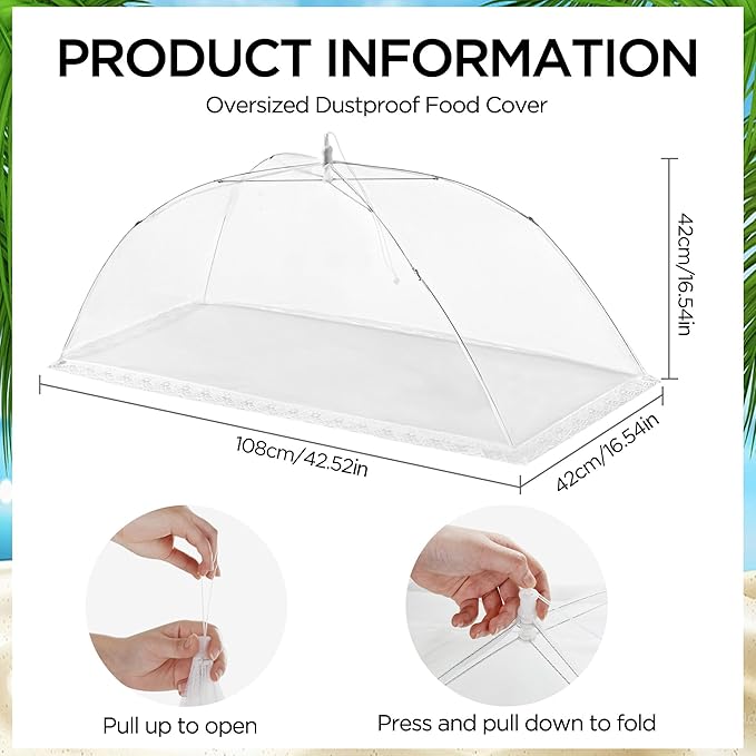 HBlife Inflatable Serving Bar with Jumbo Mesh Food Cover, Party Supplies for Picnics BBQ Gathering, 2 Inflatable Cooler, 2 Large Food Tents Food Covers for Outside