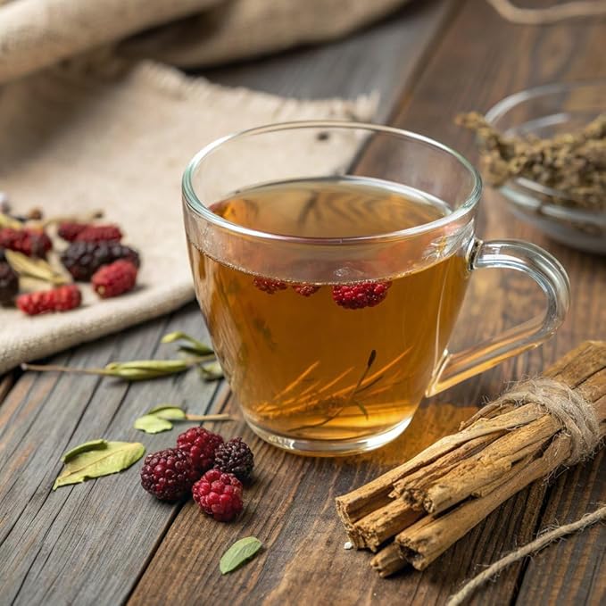 Kidney Tea Formula Ginseng Six Treasure Tea, Ginseng & Mulberry Herbal Tea, Kidney Cleanse Detox & Repair, Traditional Chinese Herbal Tea Bags, Five Treasures Teas For Men Women (60 Bags/1 Pack)