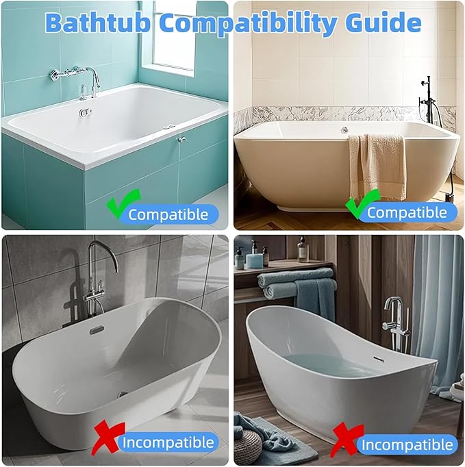 2.62FT Bathtub Splash Guard with Strong Suction Cups, Silicone Toy Tray Caddy Holder Storage for Kids, Water Leak & Splash-Proof, Suitable for Kitchen Sinks and Bathroom bathtubs（Grey）