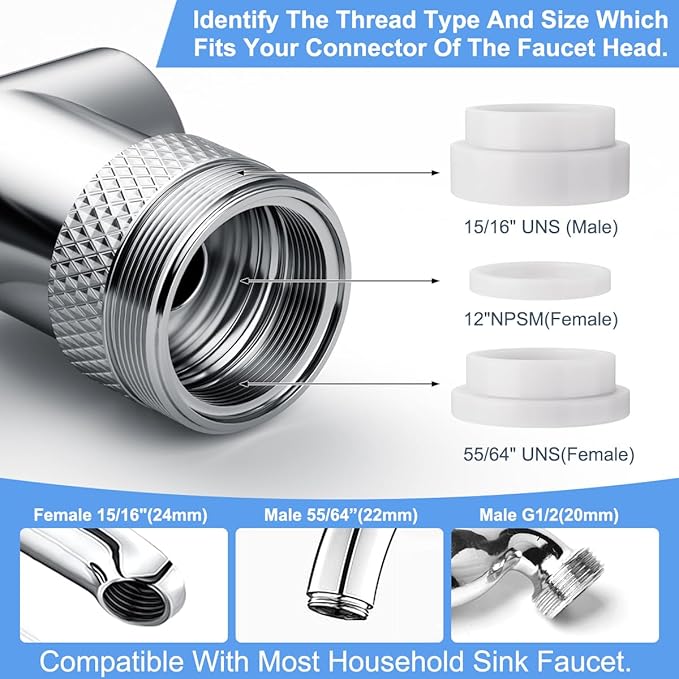 1440° swivel faucet extender, sink faucet aerator extender, swivel extendable filter, with 2 modes splash guard multi-functional universal mechanical arm suitable for kitchen/bathroom/toddlers
