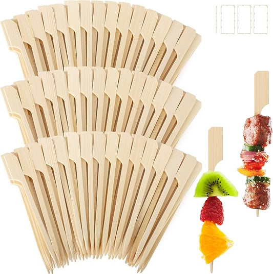 1000 Cocktail Picks, 3.5 IN Small Bamboo Skewers for Appetizers, Cupcake Topper Sticks, Flat Paddle Wood Fancy Toothpicks for Appetizers Drink Food Sandwich Fruit Charcuterie Boards Accessories Party