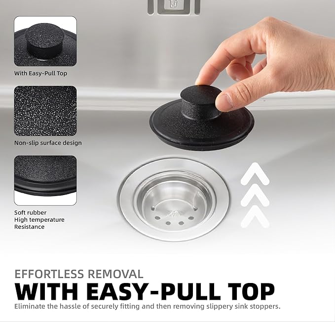 RQYEKDO Kitchen Sink Stopper, 3-1/2" Universal Sink Cover for Garbage Disposal Stopper and Kitchen Drain Plug,Replacement for InSinkErator, Moen,Waste King, Whirlpool,Kohler（2PC