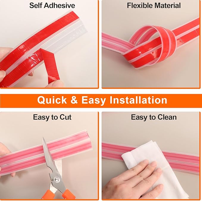 Wall Corner Protector & Edge Guard，Peel and Stick Wall Trim Moulding Inside & Outside Corner Molding Trim Caulk Strip, Self Adhesive Trim for Wall Edge,Ceiling,Countertop, 1.6” W x10’ L，Clear